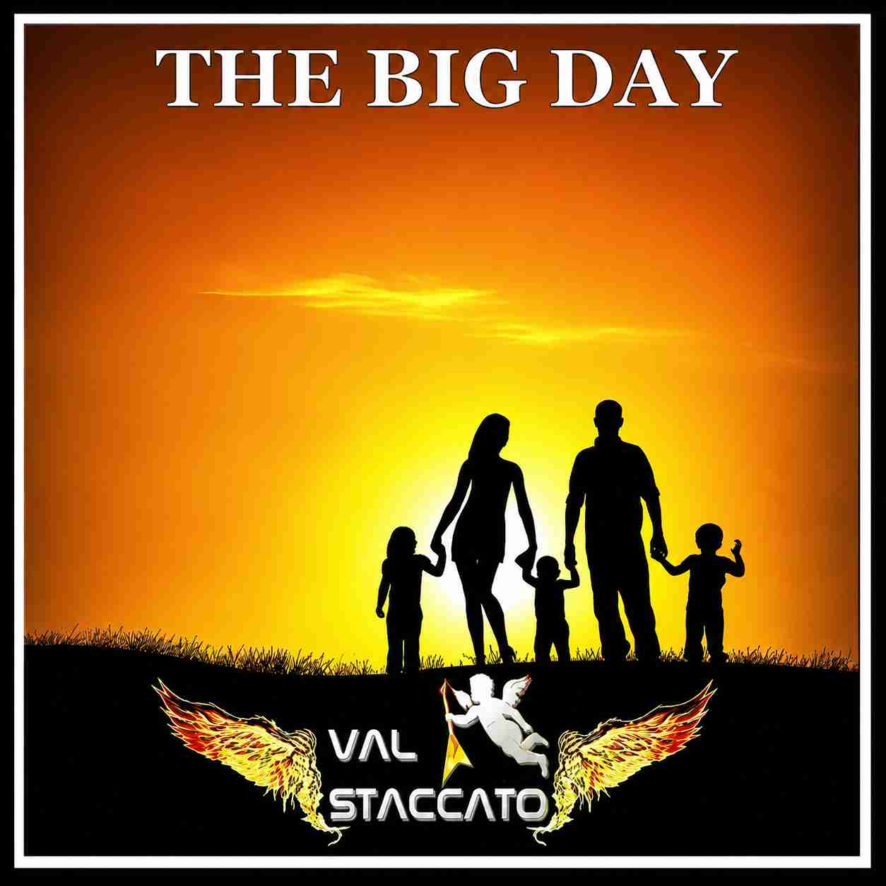 Val Staccato The Big Day single cover 2015 family silhouette sunset orange sky instrumental rock guitar Peru